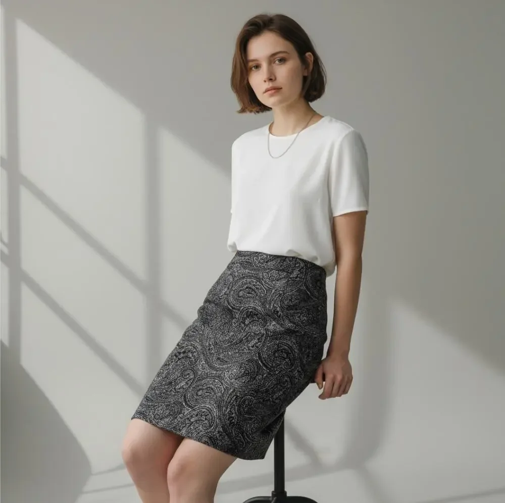 Michael Kors Paisley Mini Midi Skirt